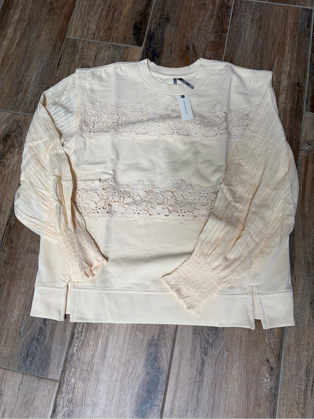 BY ANTHROPOLOGIE FLORAL CUTWORK LONG-SLEEVE TOP - Picture 2 of 5
